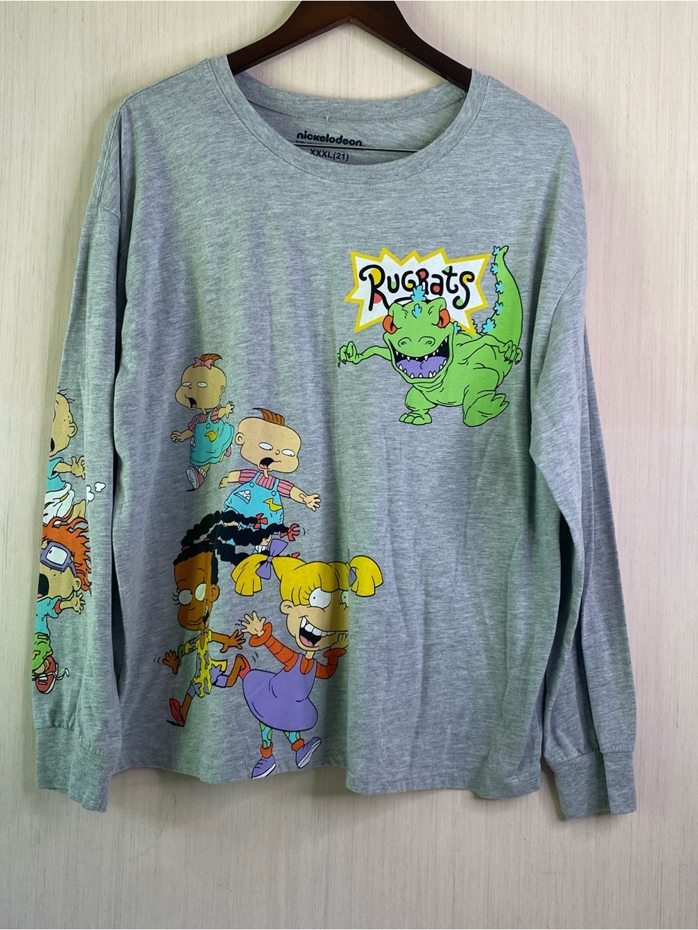 Nickelodeon Rugrats Grey Long-Sleeve Graphic Tee Junior XXL(21)